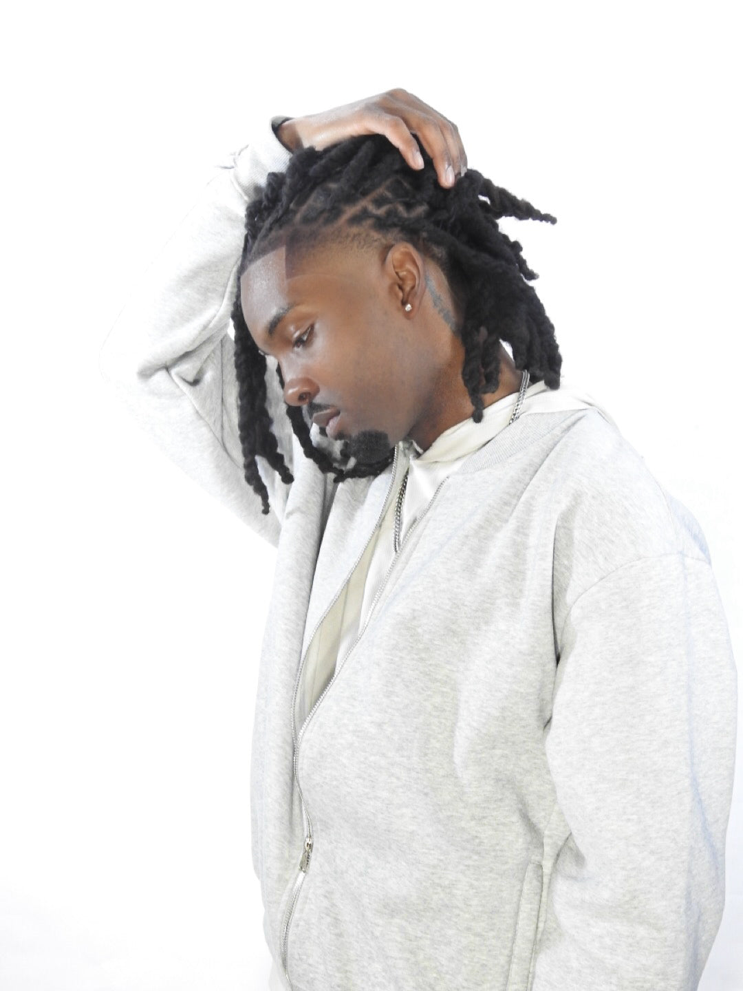 Grey Unisex Fleece Zip-Up Baseball Jacket
