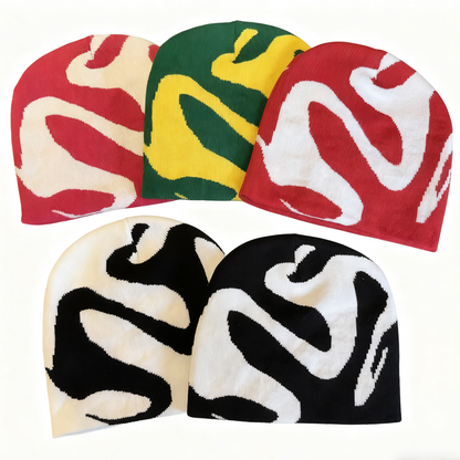 Black Unisex Quirky Fashion Pullover Knit Hat