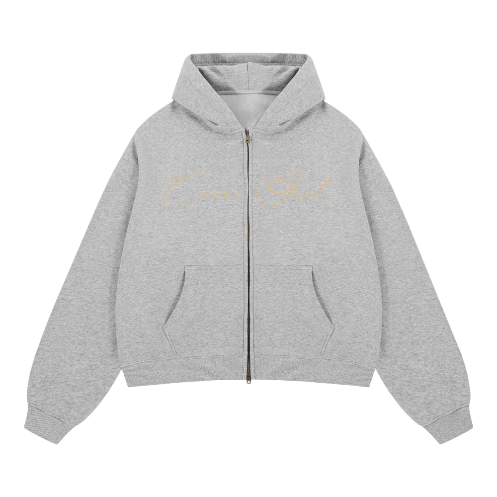 Unisex Boxy Cropped Fleece Zip-up Hoodie(380GSM)