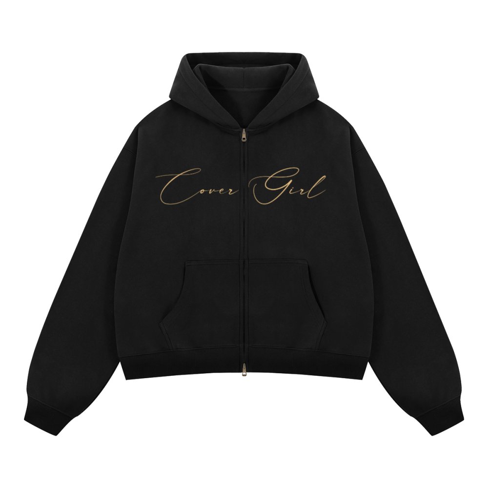 Unisex Boxy Cropped Fleece Zip-up Hoodie(380GSM)