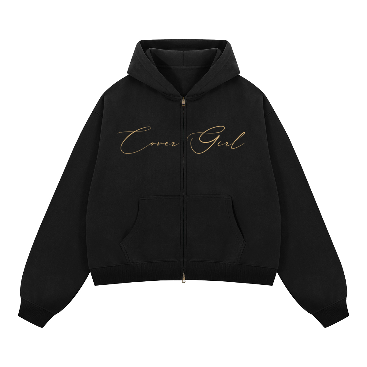 Unisex Boxy Cropped Fleece Zip-up Hoodie(380GSM)