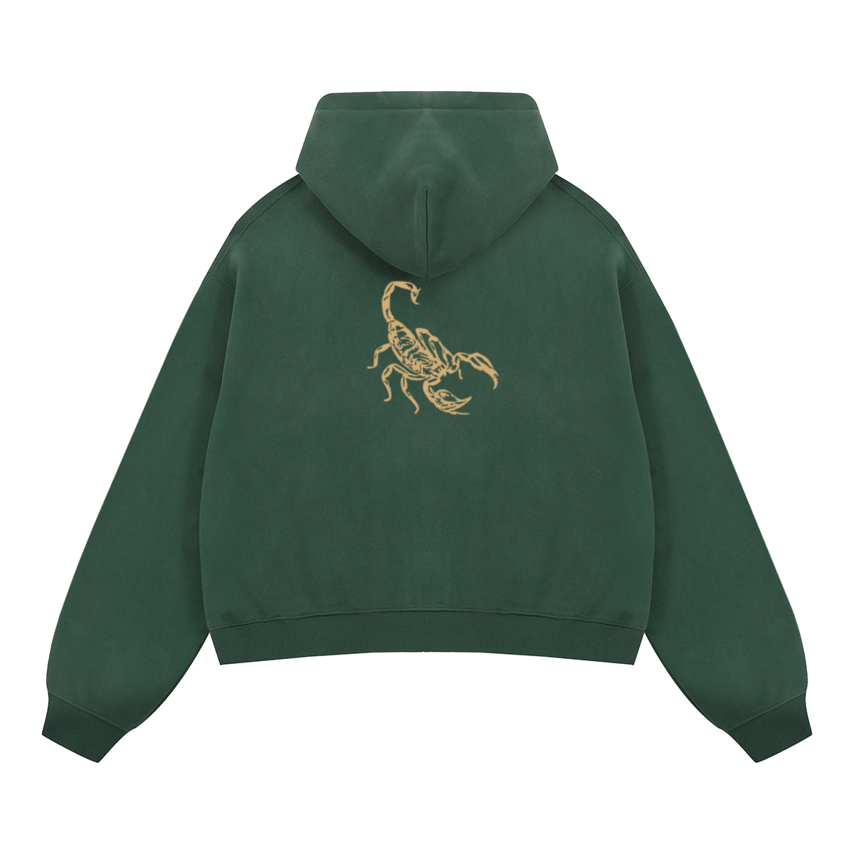 Unisex Boxy Cropped Fleece Zip-up Hoodie(380GSM)
