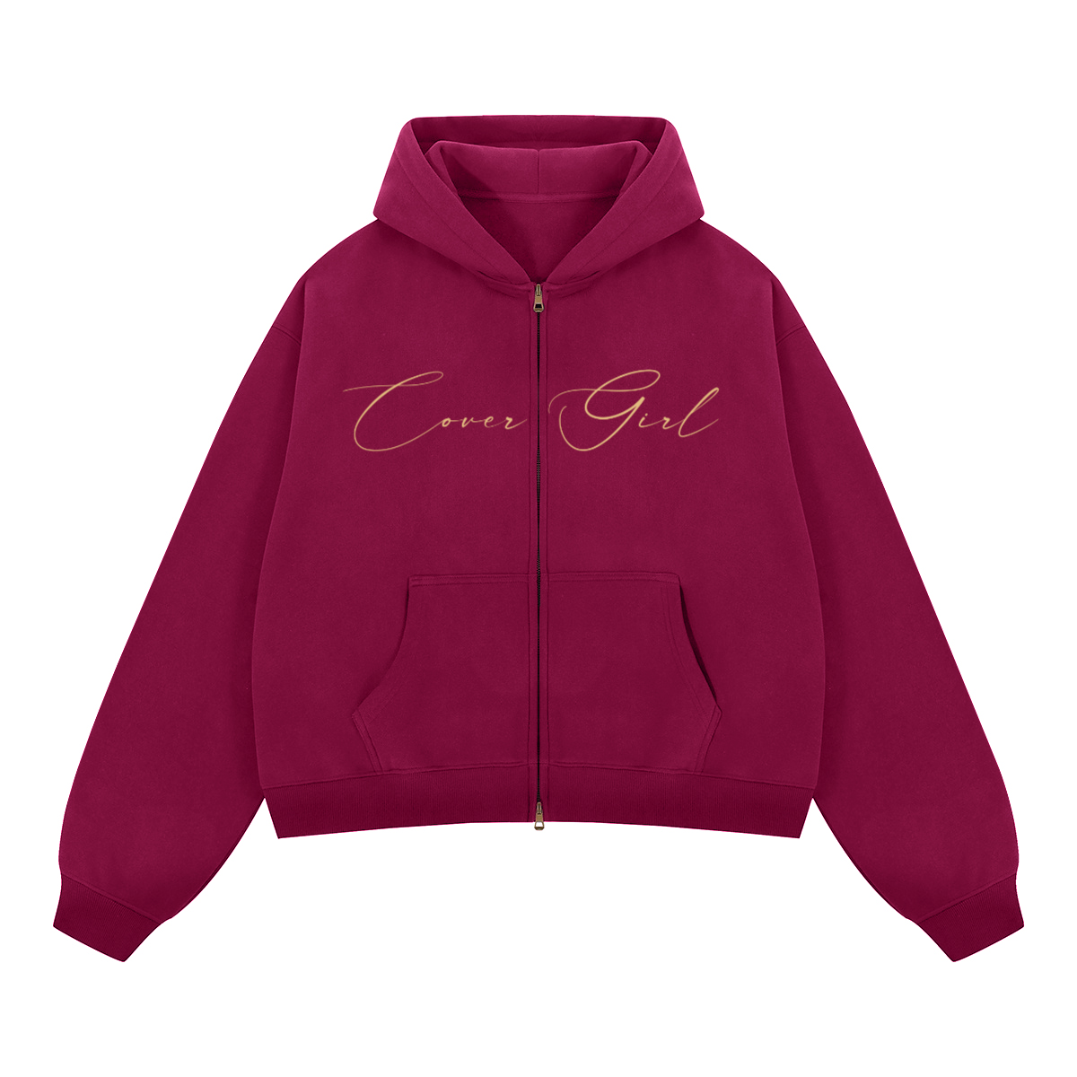 Unisex Boxy Cropped Fleece Zip-up Hoodie(380GSM)