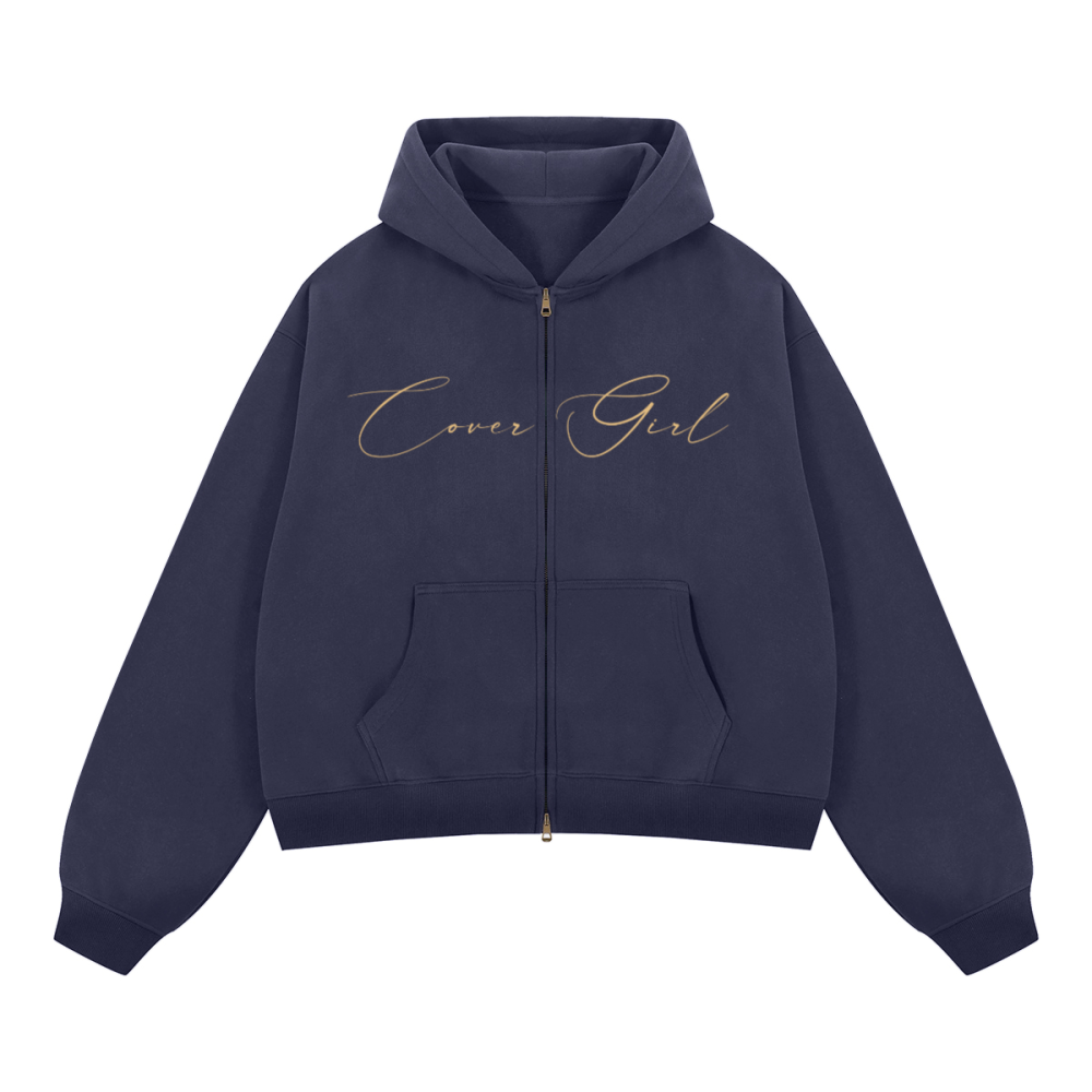 Unisex Boxy Cropped Fleece Zip-up Hoodie(380GSM)