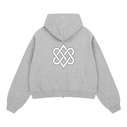 Unisex Boxy Cropped Fleece Zip-up Hoodie(380GSM)