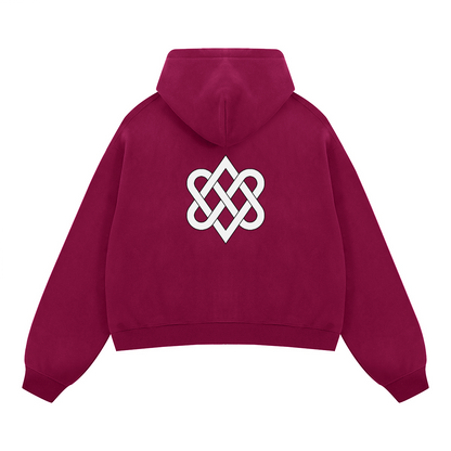 Scorpion Cropped Fleece Zip-Up Hoodie (380GSM)
