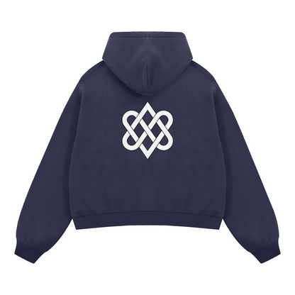 Scorpion Cropped Fleece Zip-Up Hoodie (380GSM)