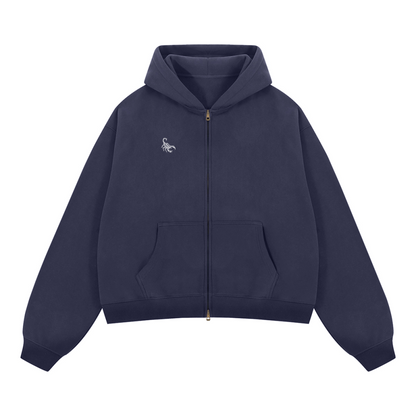 Scorpion Cropped Fleece Zip-Up Hoodie (380GSM)