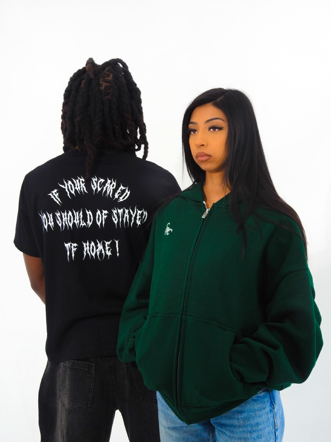 Green Unisex Heavyweight Boxy Cropped Fleece Zip-Up Hoodie
