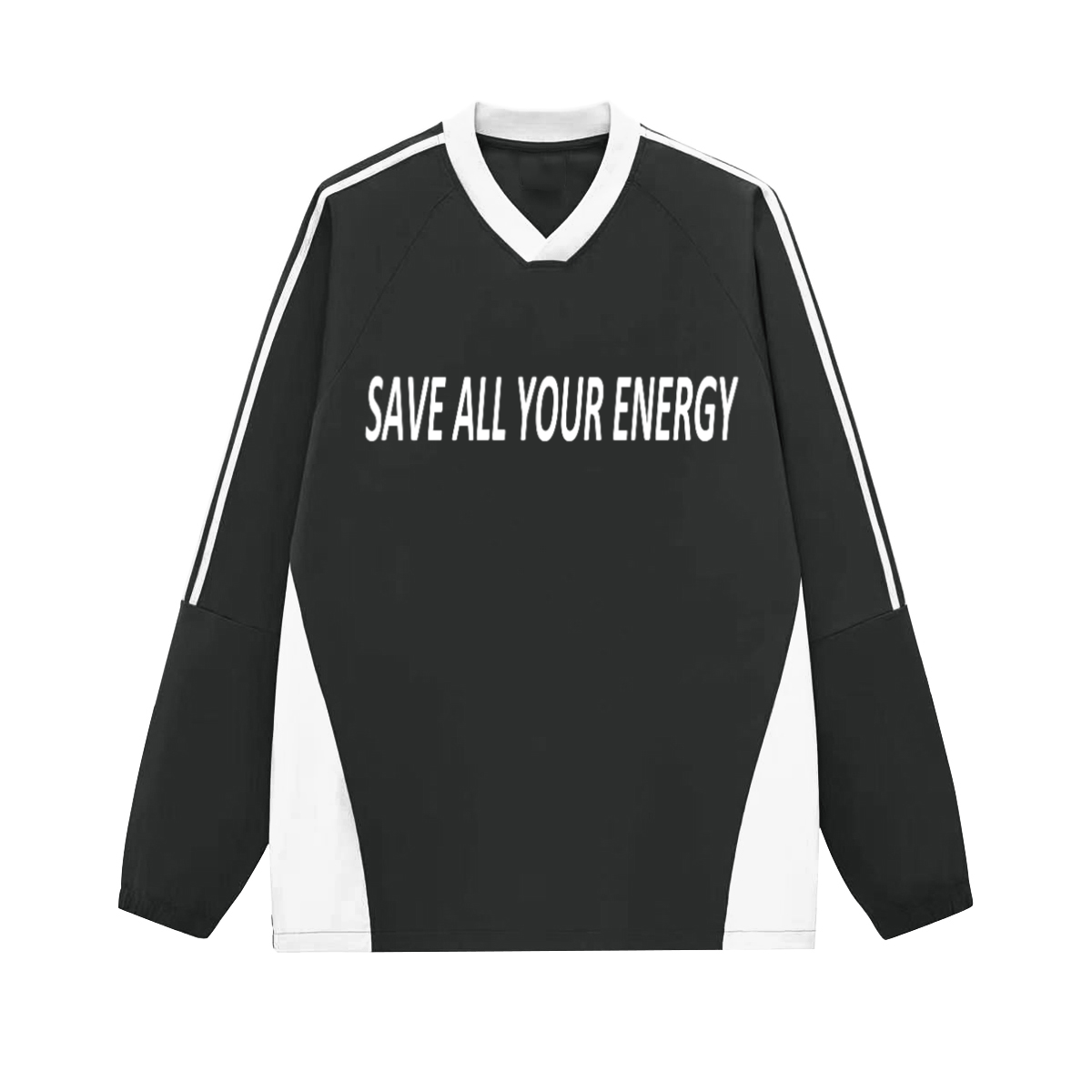 Colorblock V-neck Long Sleeve Shirt