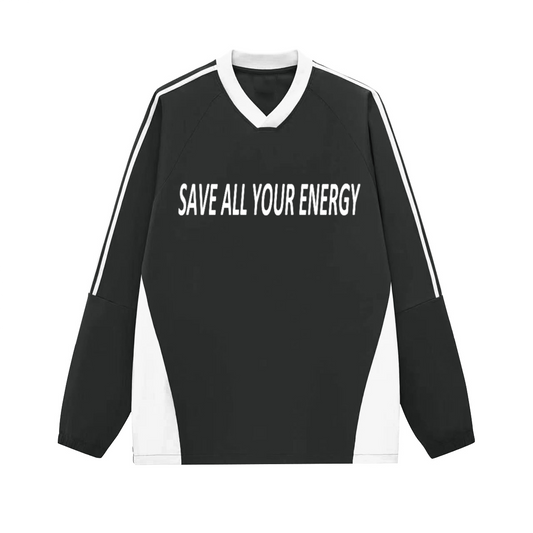 Black Colorblock V-neck Long Sleeve Shirt