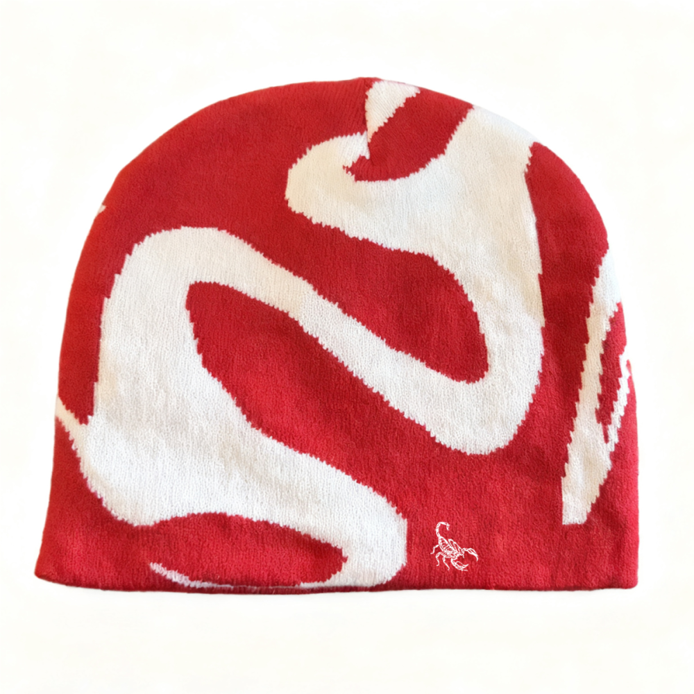 Red Unisex Quirky Fashion Pullover Knit Hat