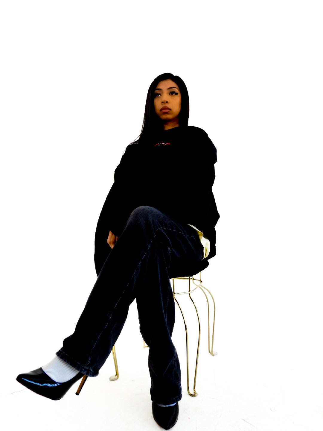 Sudadera con capucha de ángel de gran tamaño 