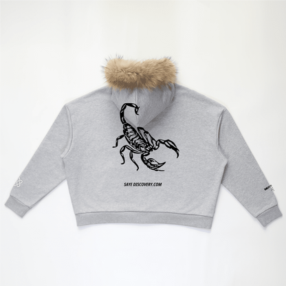 SAYE Fur-Trim Zip-Up Hoodie（400GSM）
