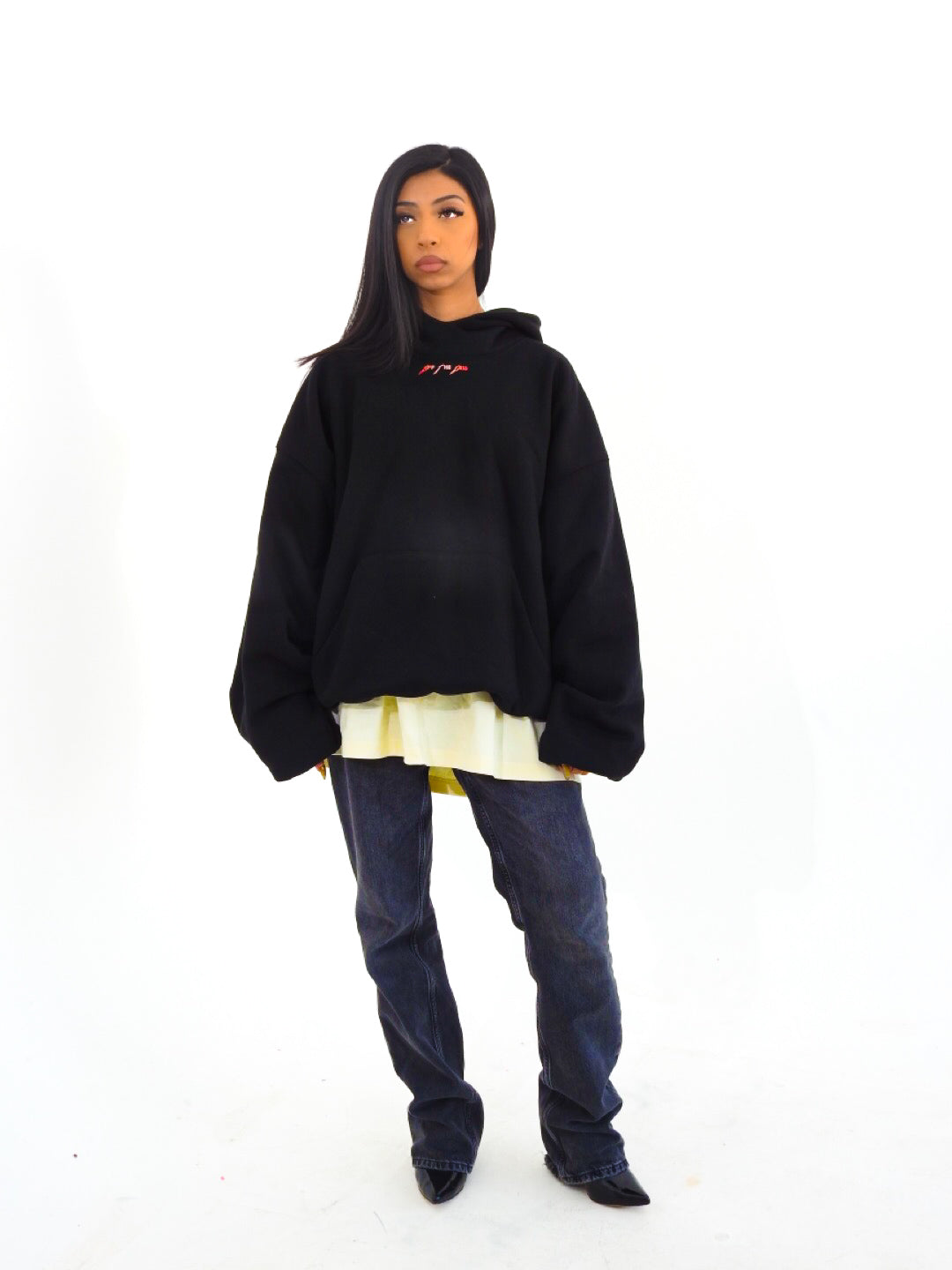 Sudadera con capucha de ángel de gran tamaño 