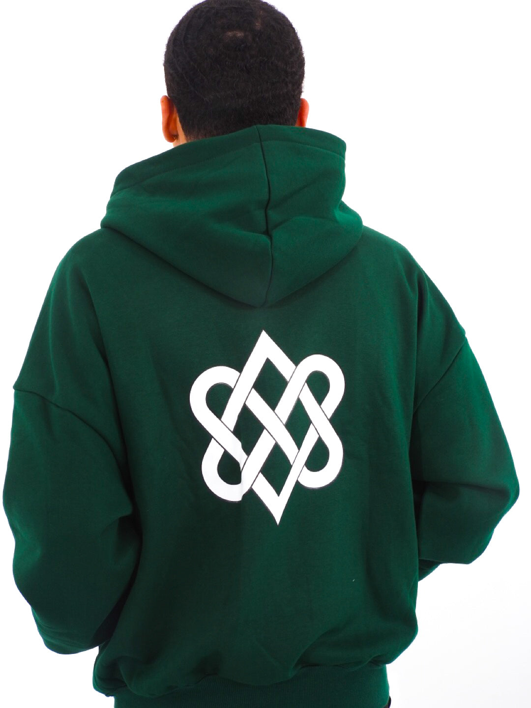 Green Unisex Heavyweight Boxy Cropped Fleece Zip-Up Hoodie