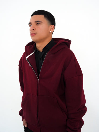 Unisex Boxy Cropped Fleece Zip-up Hoodie(380GSM)
