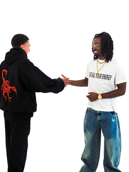 Unisex Double Waist Design Wide Leg Jeans