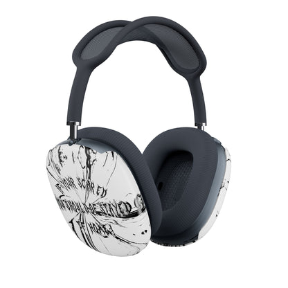 White AirPods Max Shell Case — “If You’re Scared You Should’ve Stayed Home” Gothic Grunge Protective Covers
