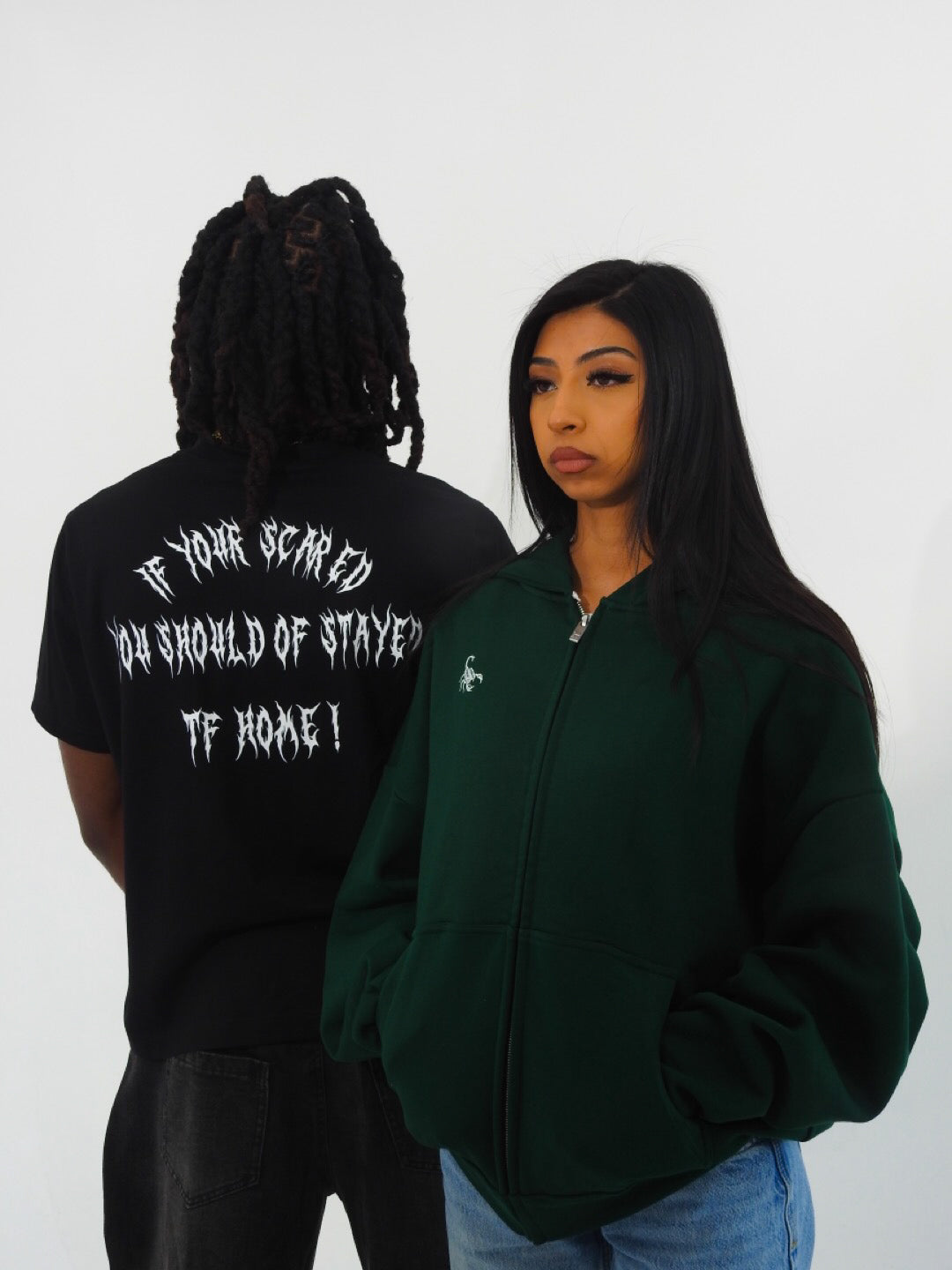 Green Unisex Heavyweight Boxy Cropped Fleece Zip-Up Hoodie