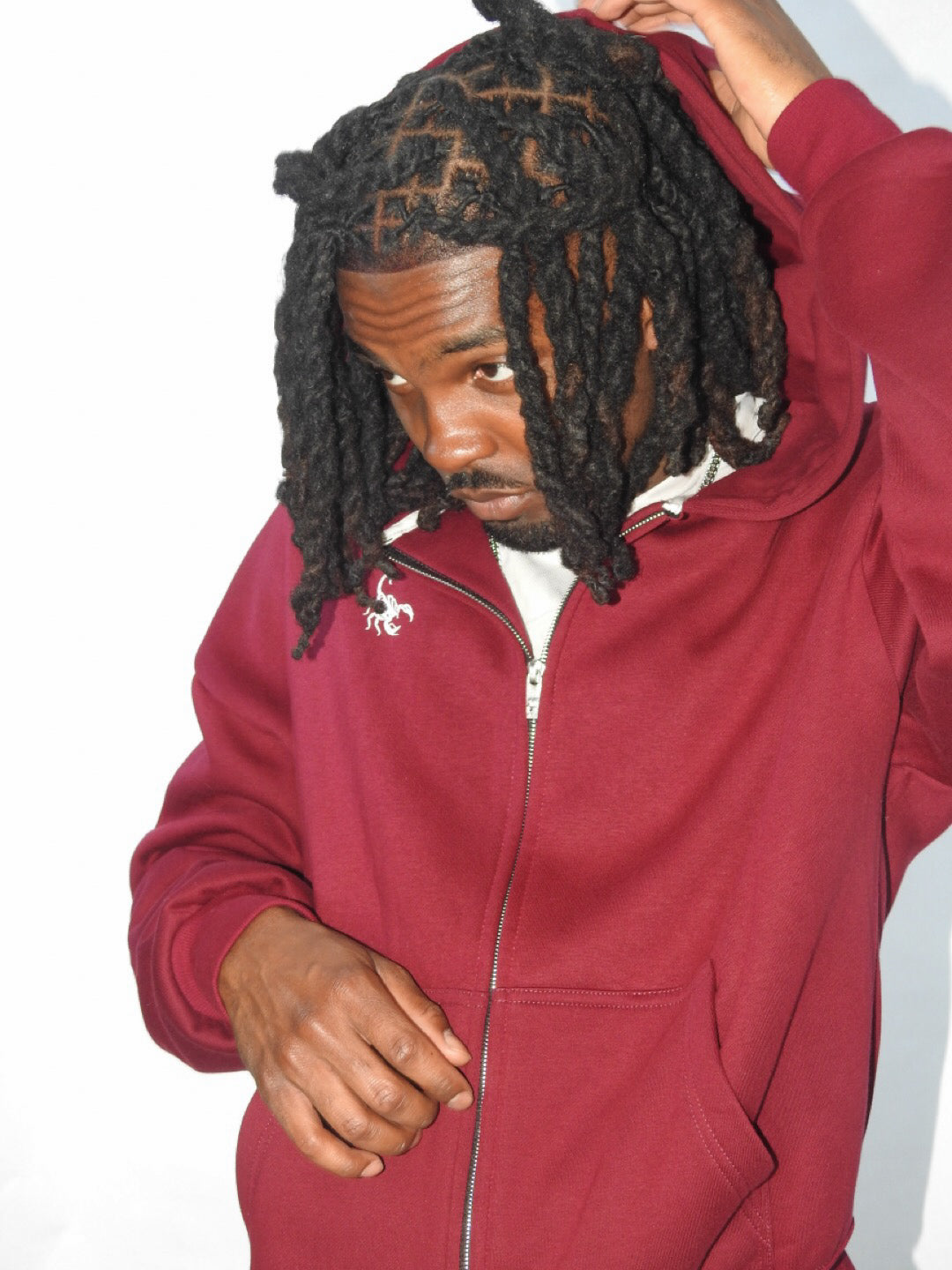 Burgundy Unisex Heavyweight Boxy Cropped Fleece Zip-Up Hoodie