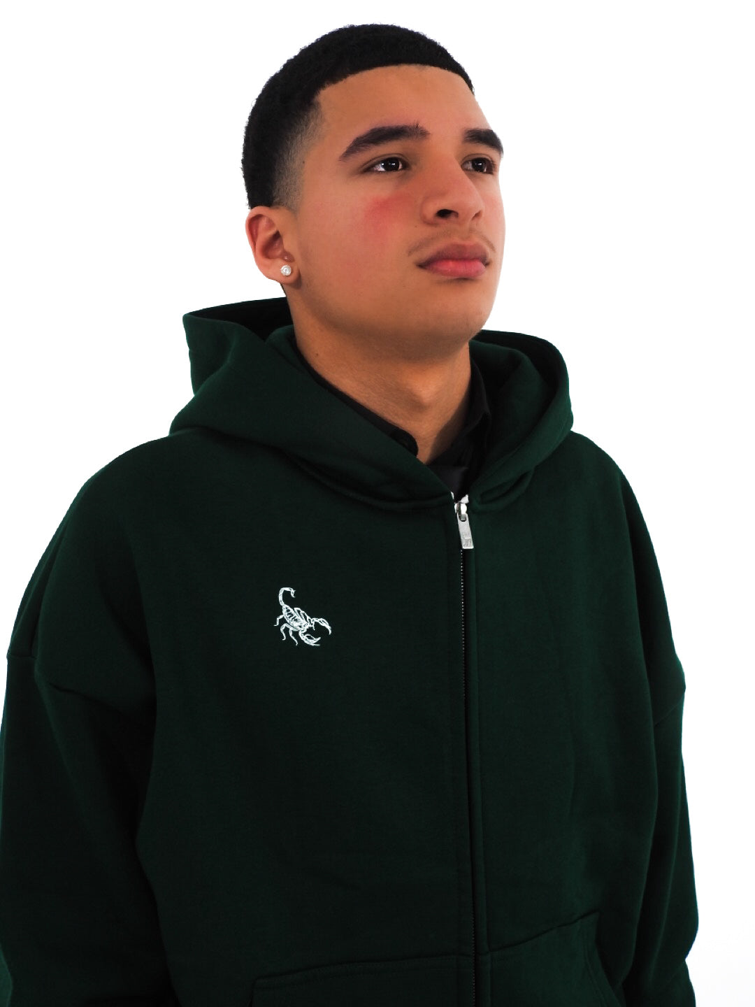 Unisex Boxy Cropped Fleece Zip-up Hoodie(380GSM)