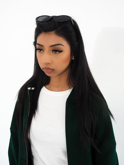 Unisex Boxy Cropped Fleece Zip-up Hoodie(380GSM)