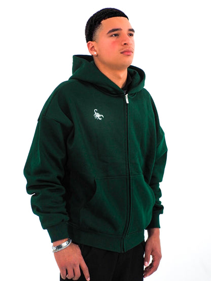 Unisex Boxy Cropped Fleece Zip-up Hoodie(380GSM)