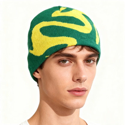 Green Unisex Quirky Fashion Pullover Knit Hat
