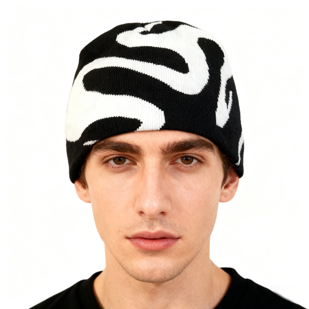 Black Unisex Quirky Fashion Pullover Knit Hat