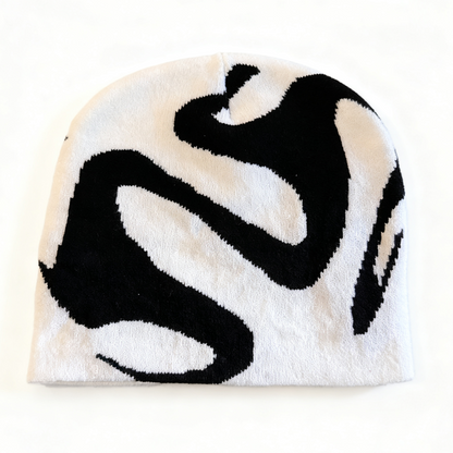 White Unisex Quirky Fashion Pullover Knit Hat