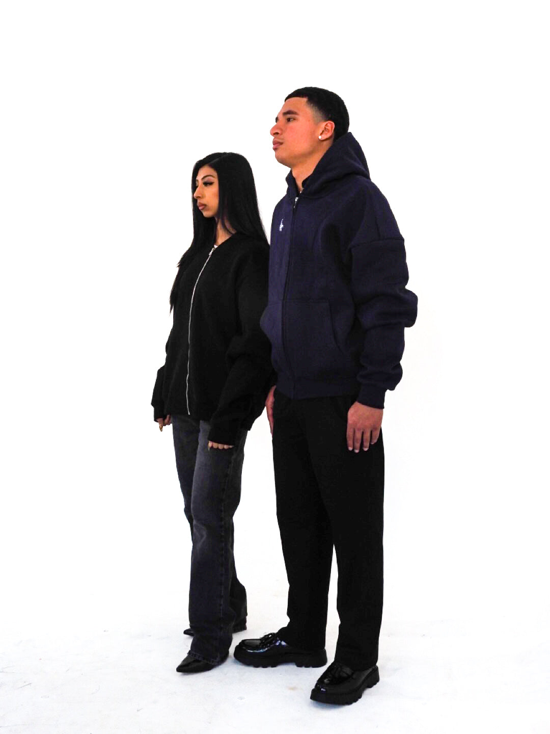 Unisex Boxy Cropped Fleece Zip-up Hoodie(380GSM)