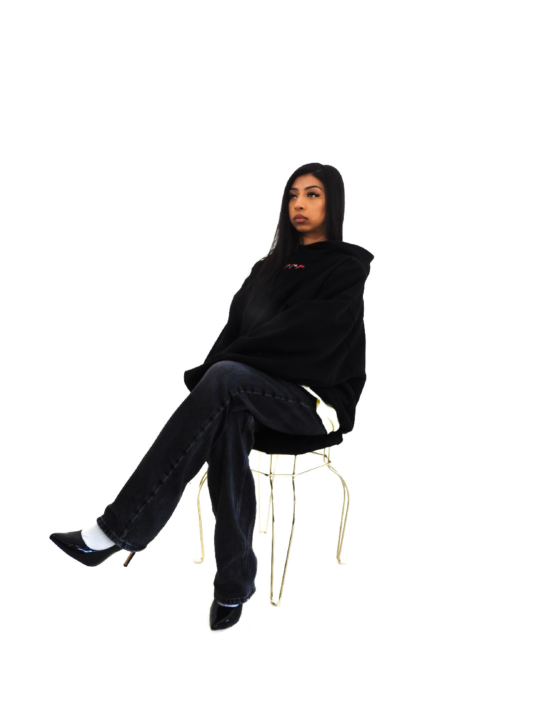 Sudadera con capucha de ángel de gran tamaño 