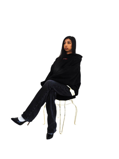 Sudadera con capucha de ángel de gran tamaño 